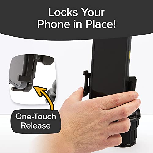 BulbHead Phone Crane Mount for Car, As Seen On TV, Ultra-Long Arm Raises Over a Foot Higher, Drive Safer, 360° Rotation, Vertical & Horizontal Adjustment, Twistable Base Fits Any Cupholder