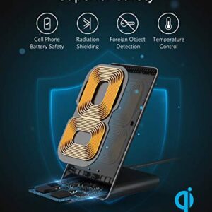 Anker Wireless Charger, 313 Wireless Charger (Stand), 10W Max Qi-Certified Fast Charging iPhone 14/14 Pro/14 Pro Max/13/13 Pro Max, Galaxy S20, S10, S9 (No AC Adapter)