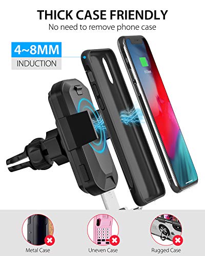 Wireless Car Charger, CHGeek 15W Fast Charging Auto Clamping Car Mount Phone Holder fit for iPhone 14 13 12 11 Pro Max Xs MAX XS XR X 8+, Samsung Galaxy S23 Ultra S22 S21 S20 10+ S9+ Note 9, etc