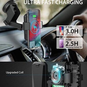 Wireless Car Charger, CHGeek 15W Fast Charging Auto Clamping Car Mount Phone Holder fit for iPhone 14 13 12 11 Pro Max Xs MAX XS XR X 8+, Samsung Galaxy S23 Ultra S22 S21 S20 10+ S9+ Note 9, etc