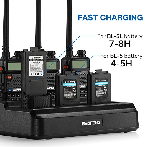 BAOFENG UV-5R Six Way Charger Multi Unit Charger Station for BF-F8HP UV-5R+ UV-5RE UV-5RTP UV-5X3 Walkie Talkie and Battery, 1Pack
