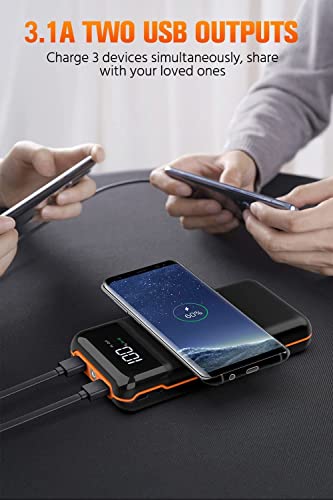 UYAYOHU Portable-Charger-Power-Bank - 40000mAh Power Bank Built in Out/Input Cables 10W Wireless Charger and Flashlight 5V3.1A Quick Charge Compatible with Smart Devices and Cell Phones