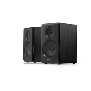 edifier r33bt active bluetooth computer speakers – 2.0 bookshelf speaker – powered studio monitor, black – pair