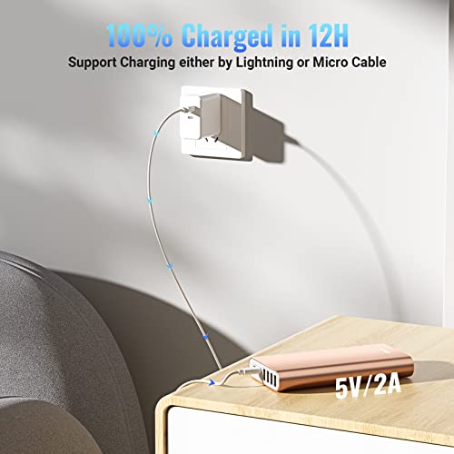 BONAI Portable Charger 20000mAh Power Bank 4 USB Outputs Aluminum Polymer Portable Battery Charger 2.0A Max Input Compatible with iPhone 13 11 XR for Road Trips Camping Picnic - Rose Gold