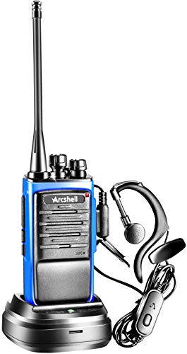 Arcshell Rechargeable Long Range Two-Way Radios with Earpiece 6 Pack Walkie Talkies Li-ion Battery and Charger Included