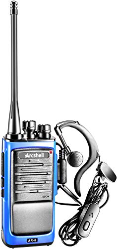 Arcshell Rechargeable Long Range Two-Way Radios with Earpiece 6 Pack Walkie Talkies Li-ion Battery and Charger Included