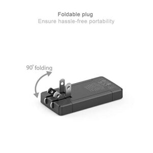 BUDI 17W Extra Slim Portable Wall Charger 2-Port USB-A Charger 3.15 x 1.57 x 0.4 inches (Black USB-A)