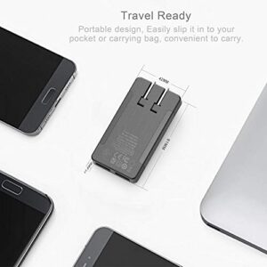 BUDI 17W Extra Slim Portable Wall Charger 2-Port USB-A Charger 3.15 x 1.57 x 0.4 inches (Black USB-A)