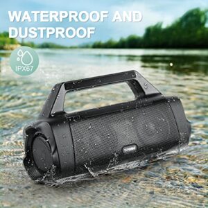 TPone Bluetooth Speakers, Outdoor Portable Wireless Speaker with Subwoofer, IPX6 Waterproof, 80w (Peak) Loud Stereo Sound, Deep Bass with Rhythm Lights for Home Party Beach Camping