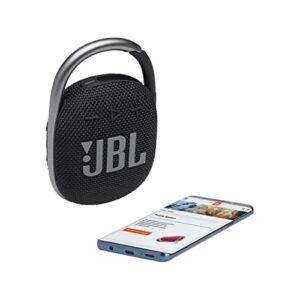 JBL Clip 4 Waterproof Portable Bluetooth Speaker Bundle with Megen Protective Hardshell Case (Black)