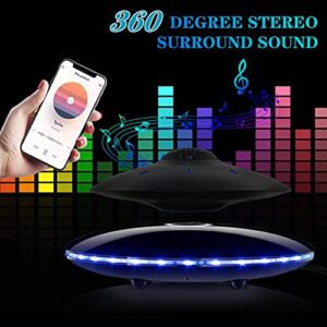 RUIXINDA Magnetic Levitating Bluetooth Speaker, Levitating UFO Speakers with LED Lights Base 360 Degree Rotation,Wireless Floating Speakers for Home Office Decor Cool Tech Gadgets,Creative Gifts