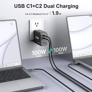 200W USB C GaN Charger Station WOTOBEUS PD 100W Type C 65W PPS45W Super Fast Charging 60W Laptop Power Adapter AC Cable for iPhone 14 13 Pro Max Plus iPad MacBook Samsung Galaxy S23/22/21 Note20 Pixel