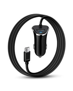 usb-c car charger, 3.4a usb type c car charger adapter & fast charge cable cords cargador carro lighter for samsung galaxy s23 s22 s21 s20 s10 s9 s8 note 20 9 8, lg v60 v50 g8 g7 android cigarette 12v