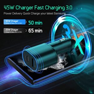 Samsung Super Fast Dual Car Charger (45W+15W) with Super Fast Charging Cable for Samsung Galaxy S22 S21 S20 Ultra Plus Note 10+,Google Pixel,Note 20,PPS Car Charger