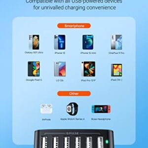 USB Charging Station, Topvork 6-Port USB Wall Charger, Multiport 60W USB Charging Hub, 6-in-1 Desktop USB Charger, Compact USB Charger Block for iPhone 13/13 Pro/iPhone 12, Galaxy, Note, Pixel & More