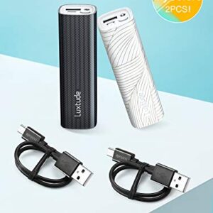 Luxtude 10000mAh Small Portable Charger with Flashlight, Mini & Lightweight Power Bank, Compact External Battery Pack Lipstick Portable Phone Charger for iPhone, Android, Samsung, etc (2 Pack 5000mAh)