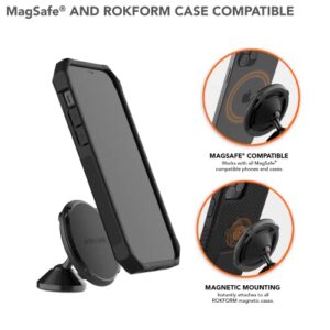 Rokform - Adjustable Dual Magnet Car Mount, 360° Swivel with 3M VHB Tape, Compatible with MagSafe Phones and Cases Cases, Cell Phone Holder, Dashboard Phone Mount for Truck Car & Van