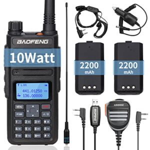 ham radio baofeng bf-h6 10w high power two way radio dual band handheld walkie talkie(uv-5r upgraded version) with pl2303 usb programming cable etc extended kit