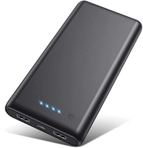 portable charger 26800mah【2022 upgrade high capacity】power bank ultra compact external battery pack backup with 4 led lights,dual usb high-speed charging compatible with iphone 13 samsung android etc