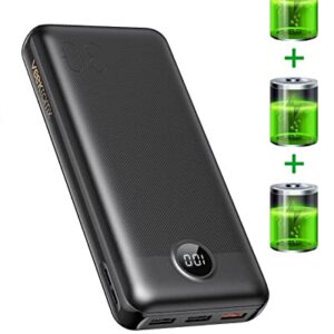 VEEKTOMX Portable Charger 30000mAh Power Bank QC 3.0 Fast Charging and PD 20W External Battery Pack with 4 Outputs & 2 Inputs USB C Portable Phone Charger for iPhone Samsung Galaxy iPad Tablet etc.