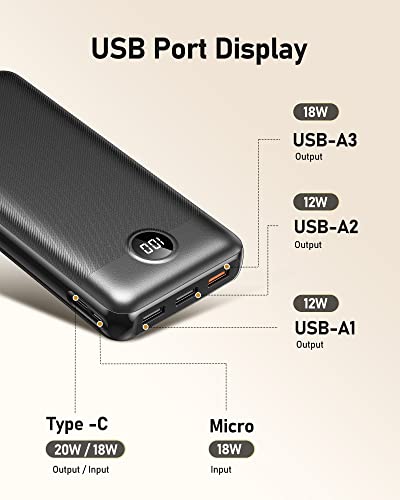 VEEKTOMX Portable Charger 30000mAh Power Bank QC 3.0 Fast Charging and PD 20W External Battery Pack with 4 Outputs & 2 Inputs USB C Portable Phone Charger for iPhone Samsung Galaxy iPad Tablet etc.
