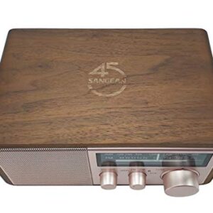 Sangean WR-16SE AM/FM/Bluetooth/Aux-in/USB Phone Charging 45th Anniversary Special Edition Wooden Cabinet Radio (Dark Walnut with Rose Gold)