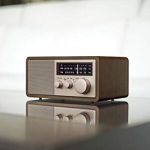 Sangean WR-16SE AM/FM/Bluetooth/Aux-in/USB Phone Charging 45th Anniversary Special Edition Wooden Cabinet Radio (Dark Walnut with Rose Gold)