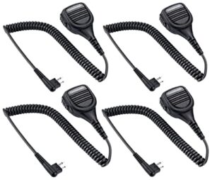 speaker mics with reinforced cable for motorola radios bpr40d bpr40 cp100d cp200d cp200 cp185 cls1410 cls1110 dlr1060 dtr700 rdu4100 rdu4160d rmu2040 rmu2080d cls dtr rdu rmu,2 pin microphone-4 pack