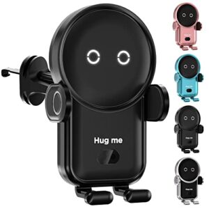 wireless car charger, benboar 15w fast charging kharly car phone holder, [hug me] astronaut smart sensor auto-clamping phone mount car air vent stand for iphone samsung google lg etc smartphones,black