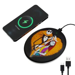 disney tim burton’s the nightmare before christmas wireless charging pad – jack and sally wireless charging station- the nightmare before christmas fan gifts for women and men