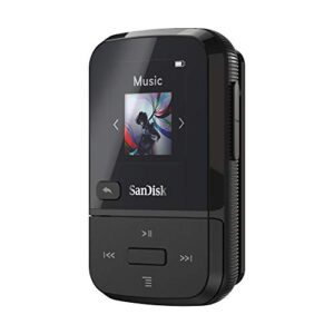 SanDisk 32GB Clip Sport Go MP3 Player, Black - LED Screen and FM Radio - SDMX30-032G-G46K