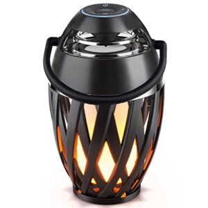 tioneger flame outdoor bluetooth speakers, led table lamp speaker, bluetooth 5.0 flame light speaker, portable wireless waterproof outdoor/indoor led flickers speaker with handle, gifts for men women