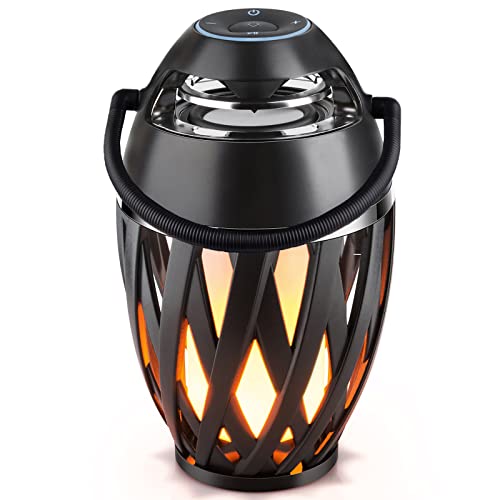 Tioneger Flame Outdoor Bluetooth Speakers, LED Table Lamp Speaker, Bluetooth 5.0 Flame Light Speaker, Portable Wireless Waterproof Outdoor/Indoor LED Flickers Speaker with Handle, Gifts for Men Women