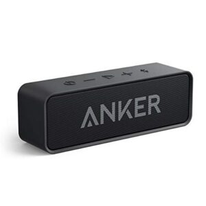 anker bluetooth speakers, soundcore bluetooth speaker with loud stereo sound, 24-hour playtime, 66 ft bluetooth range, built-in mic. perfect portable wireless speaker for iphone, samsung (renewed)
