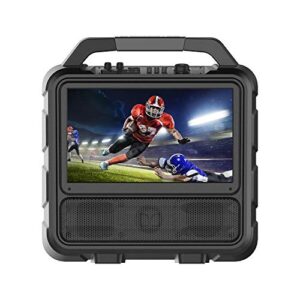 monster vision | portable entertainment system, 15.6” full hd screen, 60w audio | up to 25 hours playback | two hdmi ports for your favorite smart streaming device & gaming console | portable tv