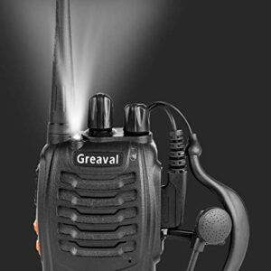 Greaval Walkie Talkies 10 Pack Rechargeable Two-Way Radios with Earpiece 16 Channel UHF Radio for Adults, Li-ion Battery and Charger Included, Long Range Two Way Radio (Pack of 10)