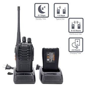 Greaval Walkie Talkies 10 Pack Rechargeable Two-Way Radios with Earpiece 16 Channel UHF Radio for Adults, Li-ion Battery and Charger Included, Long Range Two Way Radio (Pack of 10)