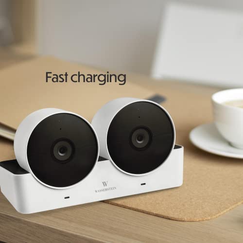 Wasserstein Charging Station Compatible with Google Nest Cam Outdoor or Indoor, Battery - Dual Charging Slot for Nest Cam (Nest Cam NOT Included)