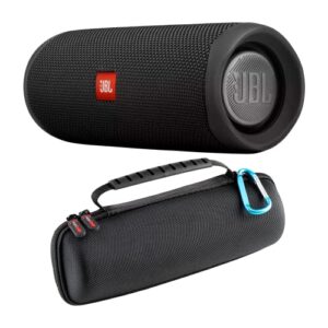 homequip case for jbl flip 5 with speaker flip 5 | waterproof portable wireless bluetooth speaker bundle hard shell case – rechargeable battery, 2.5 hours charging, 12 hours playtime.