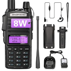 baofeng uv-82 ham radio handheld 8w high power radio dual band dual ptt portable two way radio with dual ptt full kits