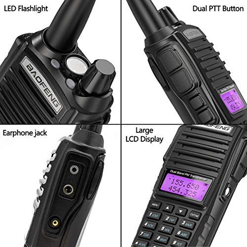 BaoFeng UV-82 Ham Radio Handheld 8W High Power Radio Dual Band Dual PTT Portable Two Way Radio with Dual PTT Full Kits