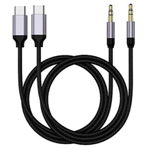 usb c aux cable (2 pack),type c male to 3.5mm male jack adapter,extension audio cord for car stereo,speaker,headphone samsung galaxy s21 s20 ultra s20+ plus 5g,note 20/10, pixel 4/3 xl (3.28ft, grey)