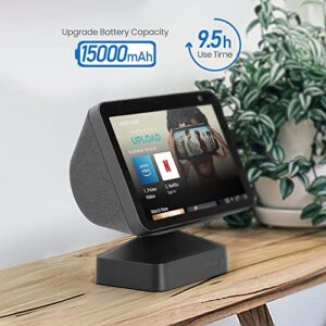 GGMM ES8 Battery Base for Show 8(1st & 2nd Gen), Battery Dock to Make Smart Speaker Portable, Adjustable Battery Stand, Magnetic Attachment, Black(Not Include The Speaker)