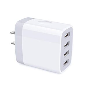 iphone 12 charger box fast charging 4.8a multi port usb charger wall plug power adapter charging block cube brick compatible iphone 14/se/13/12/11 pro max, samsung galaxy s22 s21 ultra s20 s10 note 20