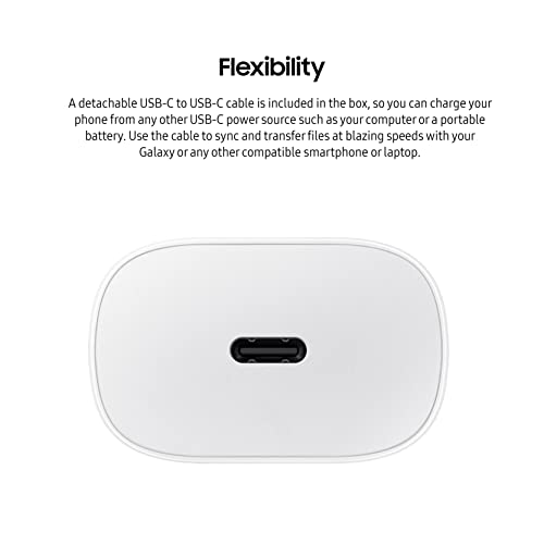 SAMSUNG 25W USB-C Super Fast Charging Wall Charger - White (US Version with Warranty)