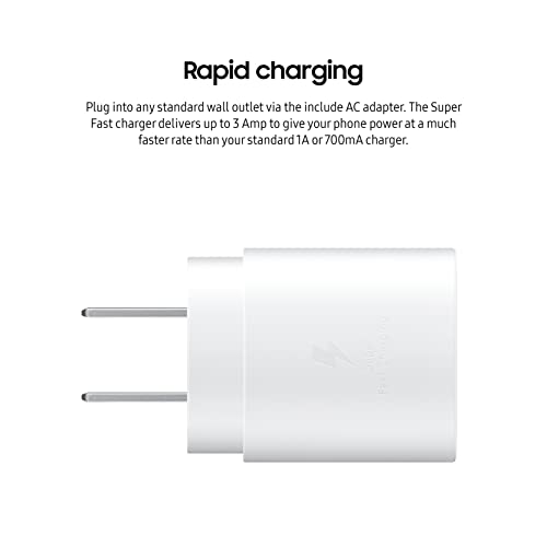 SAMSUNG 25W USB-C Super Fast Charging Wall Charger - White (US Version with Warranty)