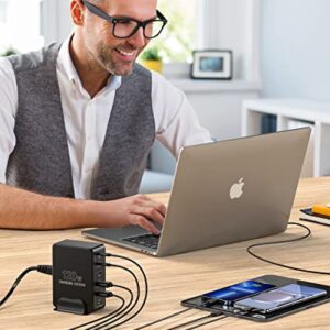 LMAIVE USB C Charging Station, 120W Multiport USB Charging Station, Multi USB Charger Station, Charging Station for Multiple Devices, USB Charging Hub Compatible with MacBook, Laptop, iPhone, iPad