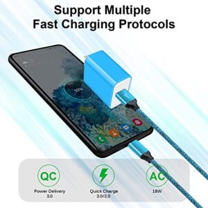 Samsung Phone Android Charger Fast Charging for Samsung Galaxy A13 5G/A03s/A04s/S23/S22 Ultra/S21 FE/S20/S10/S9/A11/A12/A32/A53/A23 5G,USB Type C Charger Power Block Wall Adapter with USB C Cable 6FT