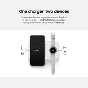 SAMSUNG 15W Wireless Charger Duo w/USB C Cable, Fast Charge 2 Devices at Once, Cordless Charging Pad for Galaxy Phones, Includes Microfiber Cleaning Cloth (Charger Not Included) - Dark Gray