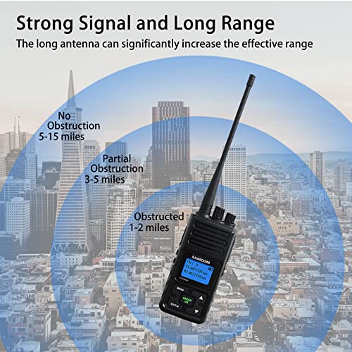 Samcom 2 Way Radio Rechargeable 5w Long Range Two Way Rasio for Adults 1500mAh Programmable Walkie Talkie Heavy Duty with 6 Way Multi-Unit Charger Gang